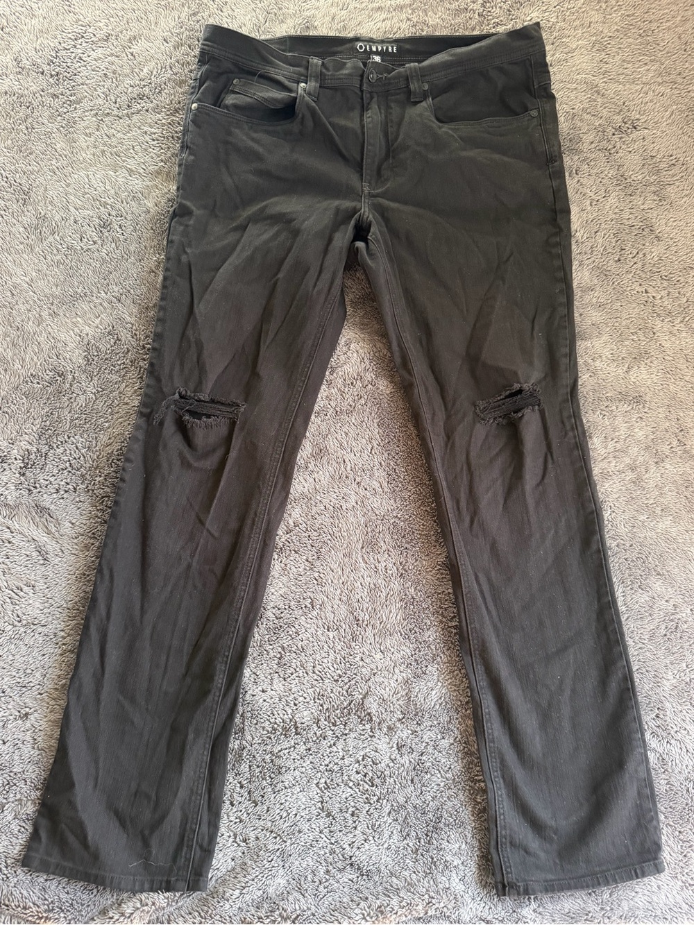 Empyre Black Men's Slim Distressed Knee Chinos